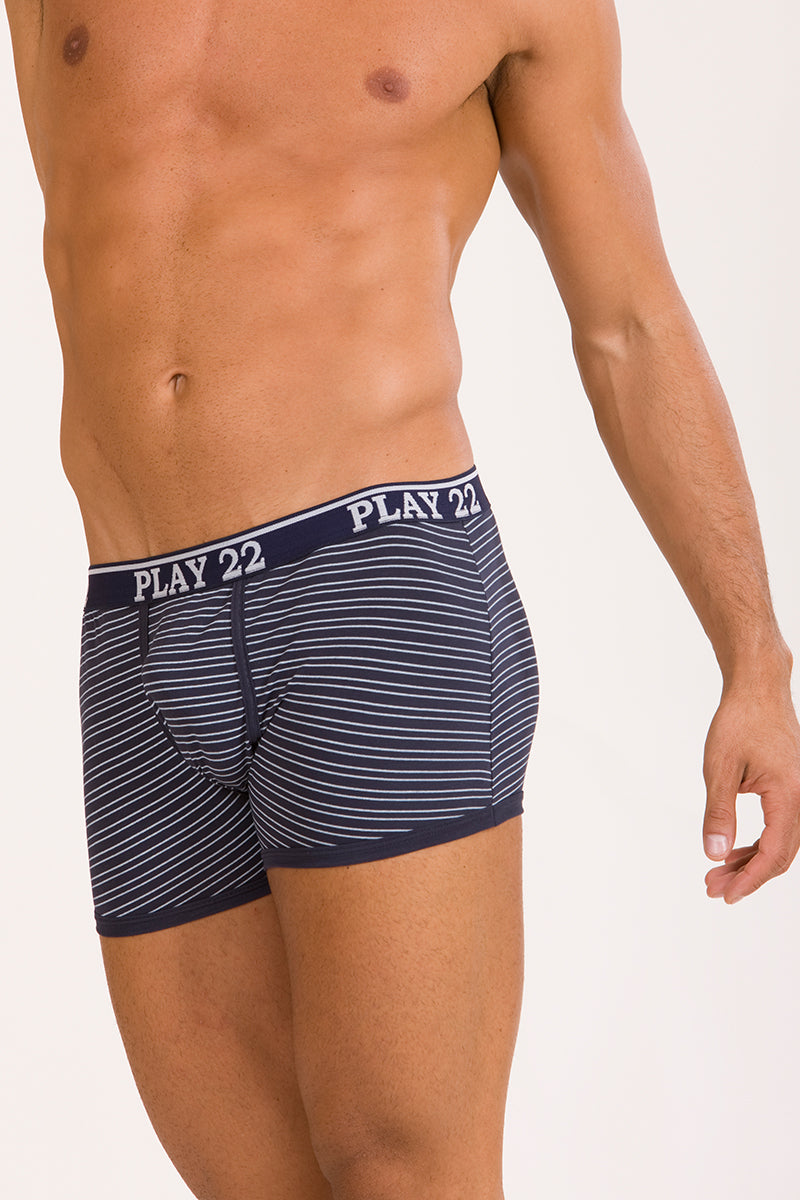 Boxer in cotone bielastico con fantasia rigata - set da 3 pezzi