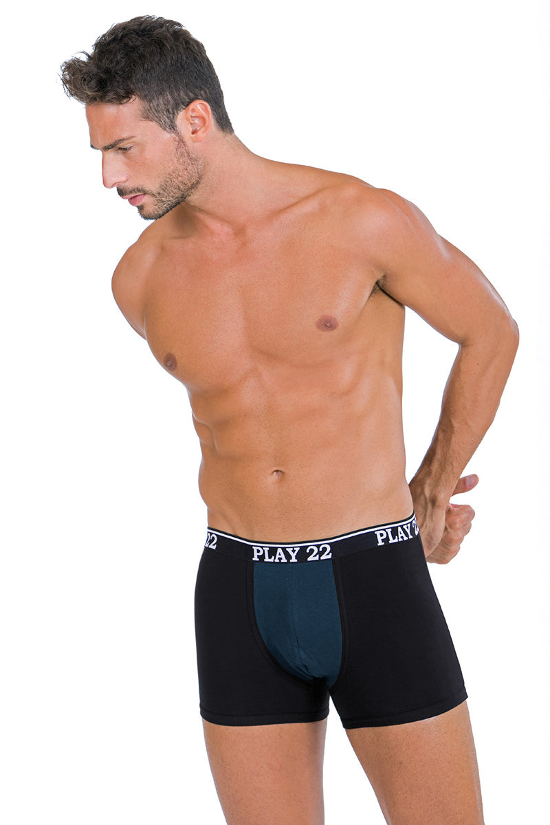 Boxer bicolore in cotone bielastico - set da 3 pezzi