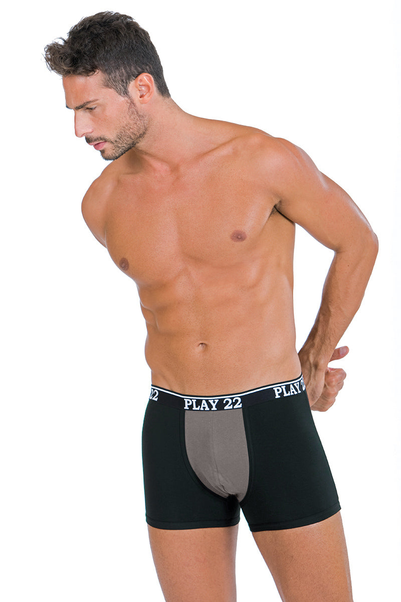 Boxer bicolore in cotone bielastico - set da 3 pezzi