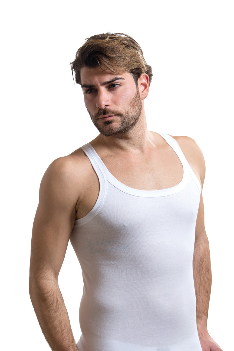 Canotta a spalla stretta in costina 1/1