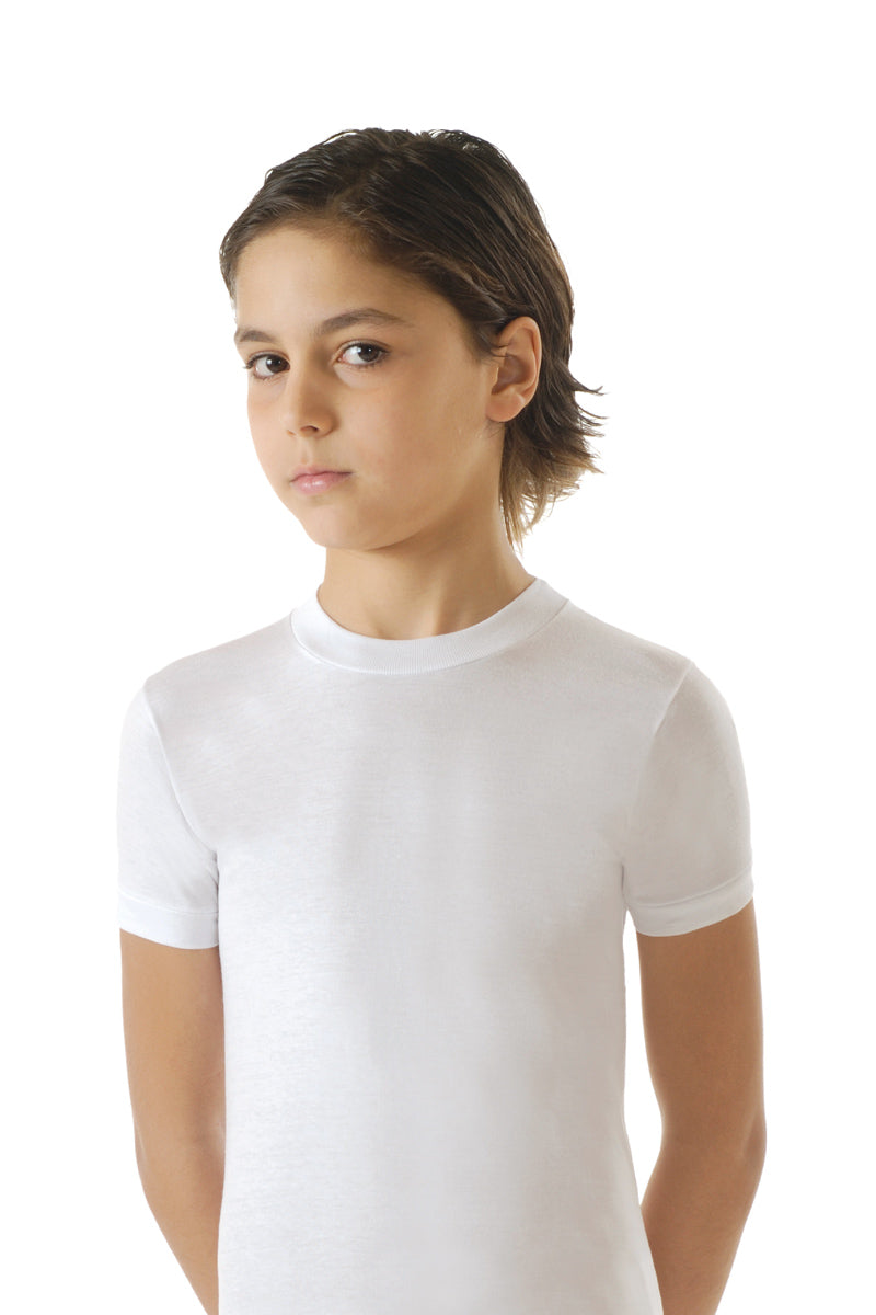 maglia mezza manica in costina 1/1 liscia