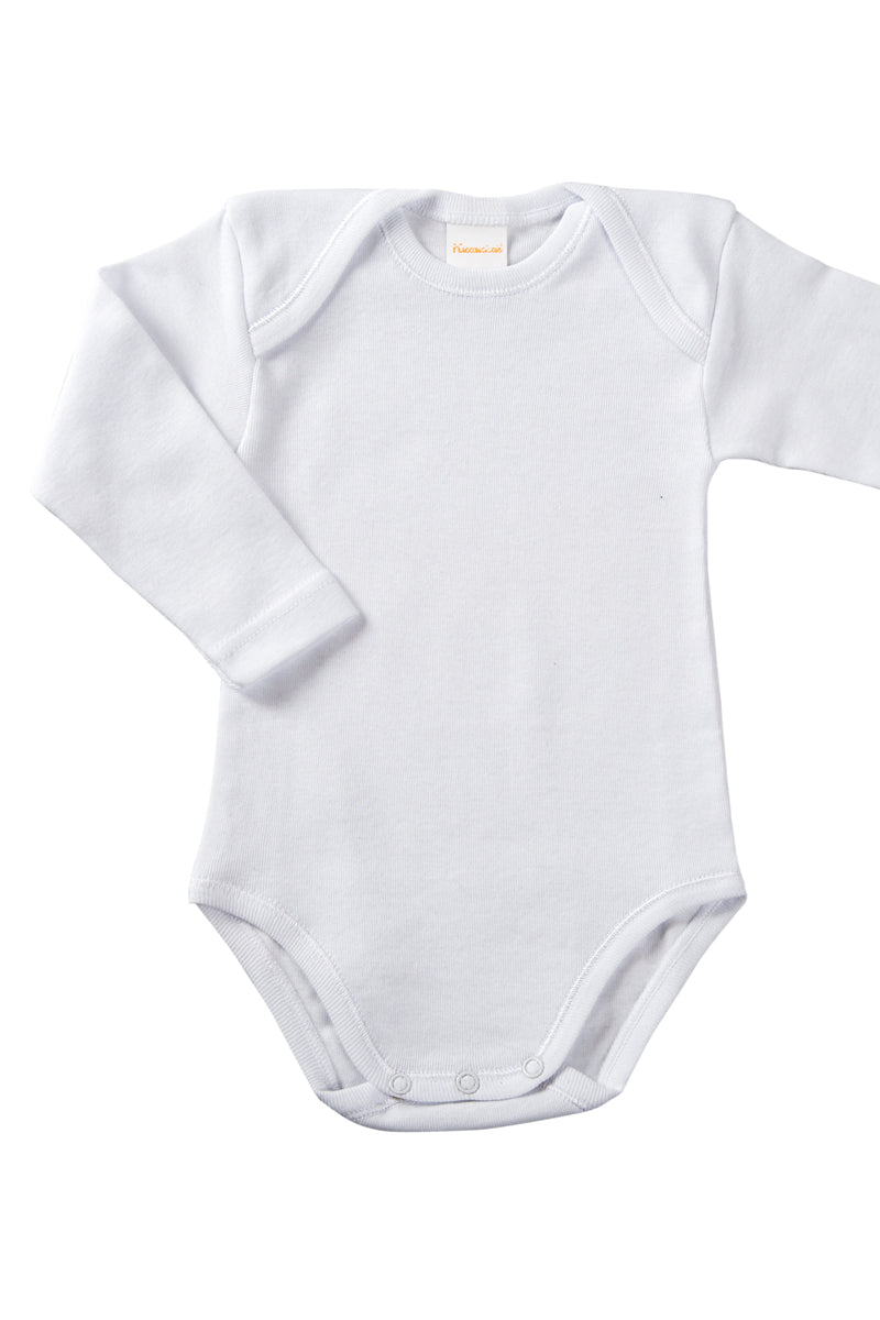 Body manica lunga in costina 1/1 liscia - set da 3 pezzi